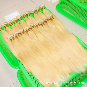 613 bone straight human hair, Blonde Virgin Russian hair Bundles,wholesale cheap good quality human hair bundles